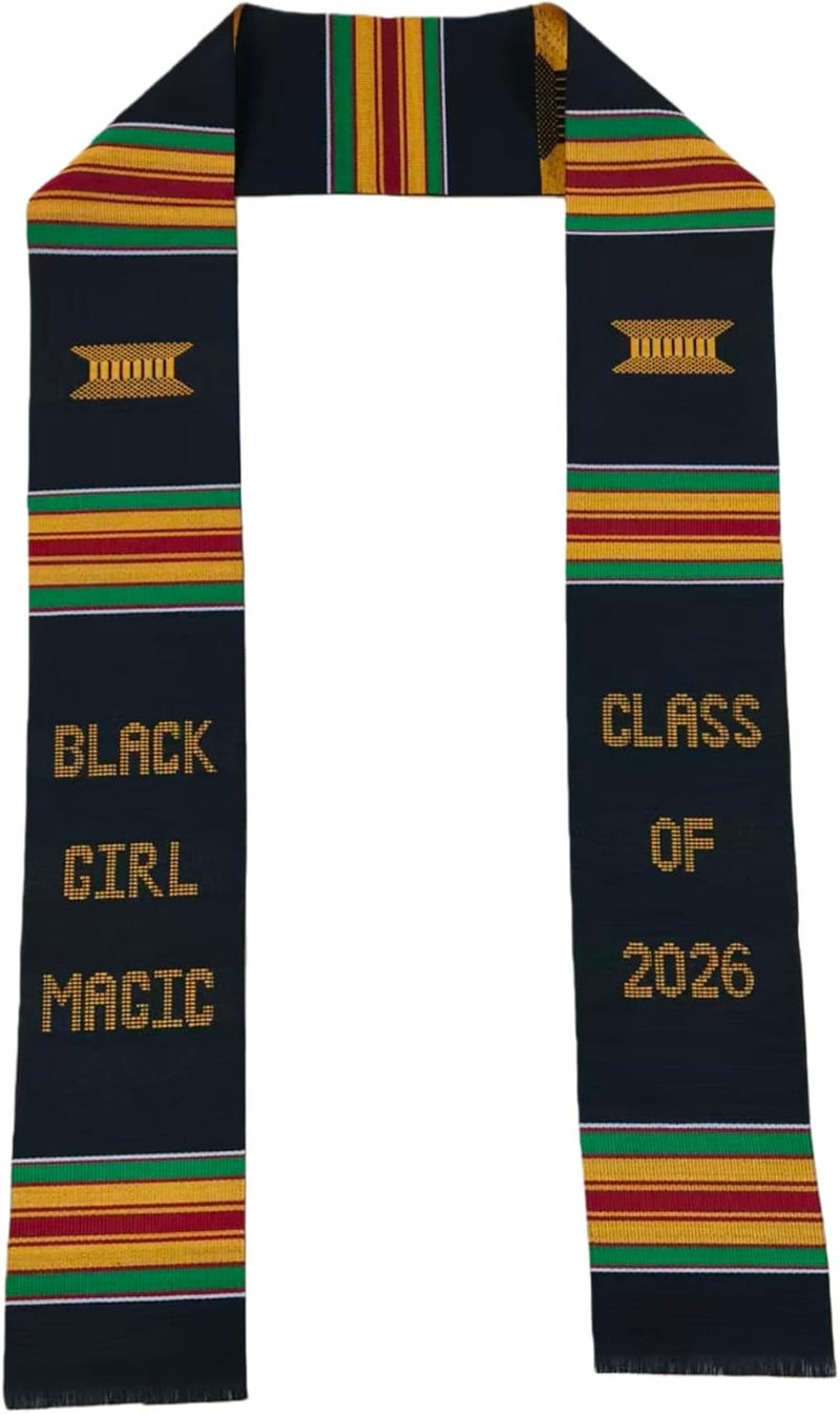 ORNING Store Kente Graduation Stole 2025 Black Girl Magic Graduation Sash 2025 Black Grads Matter Stole for All Graduation Events - Image 1